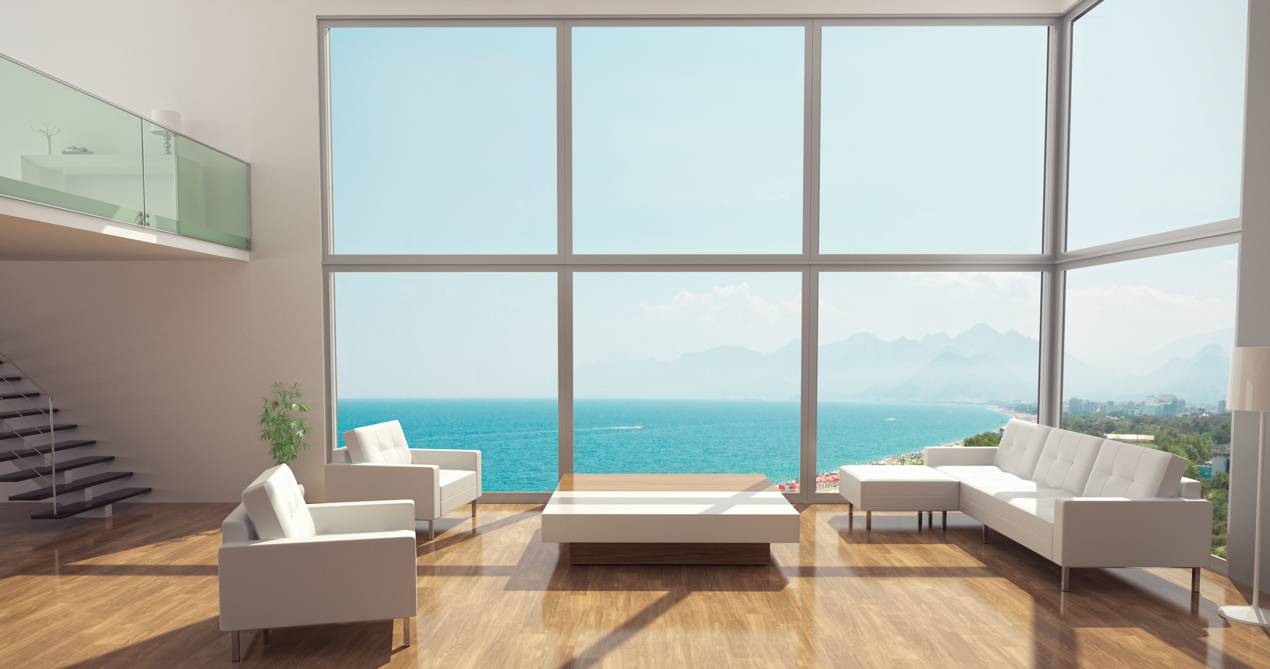 Villa minimalist living room design