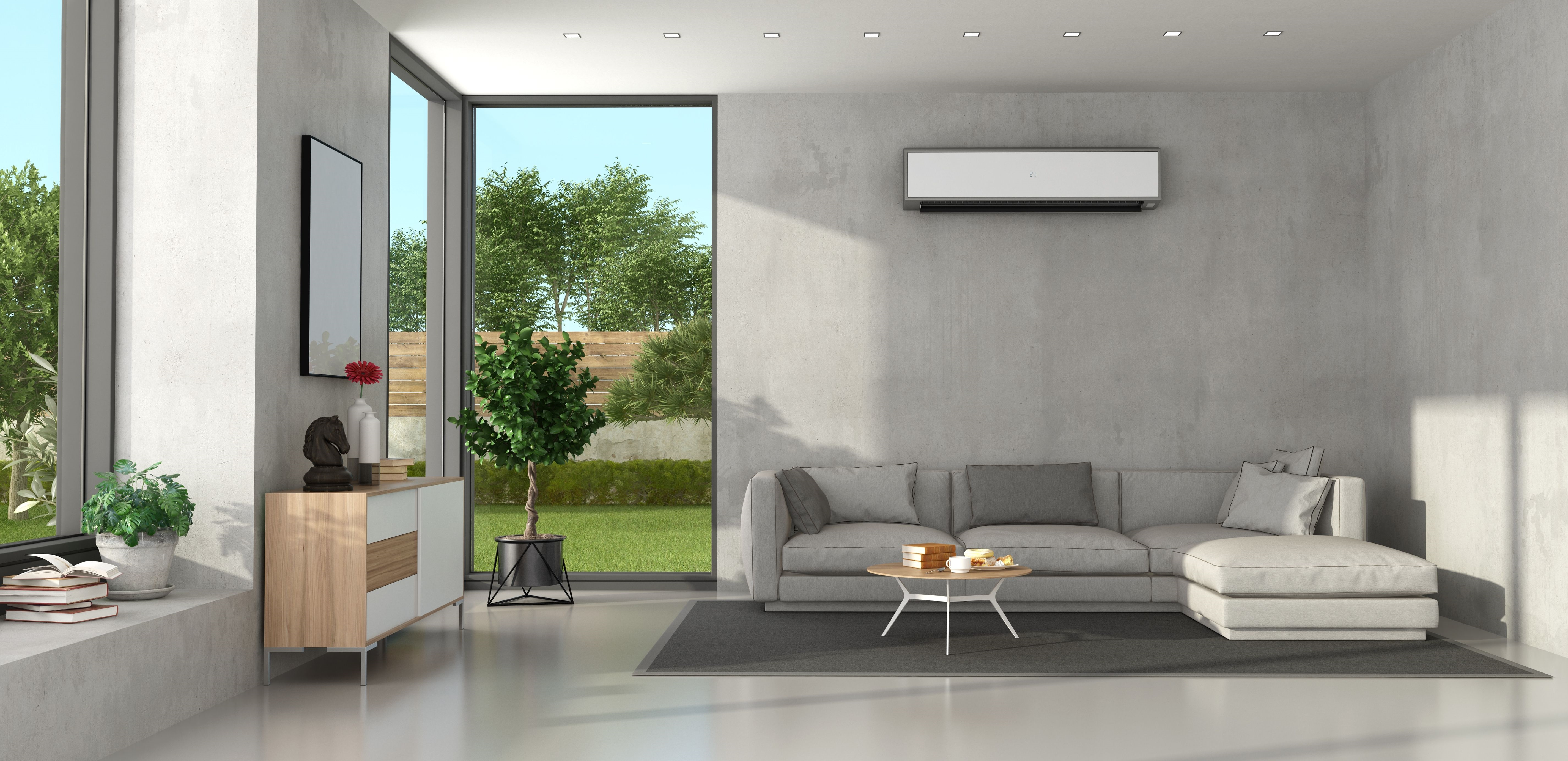  Modern minimalist villa living room