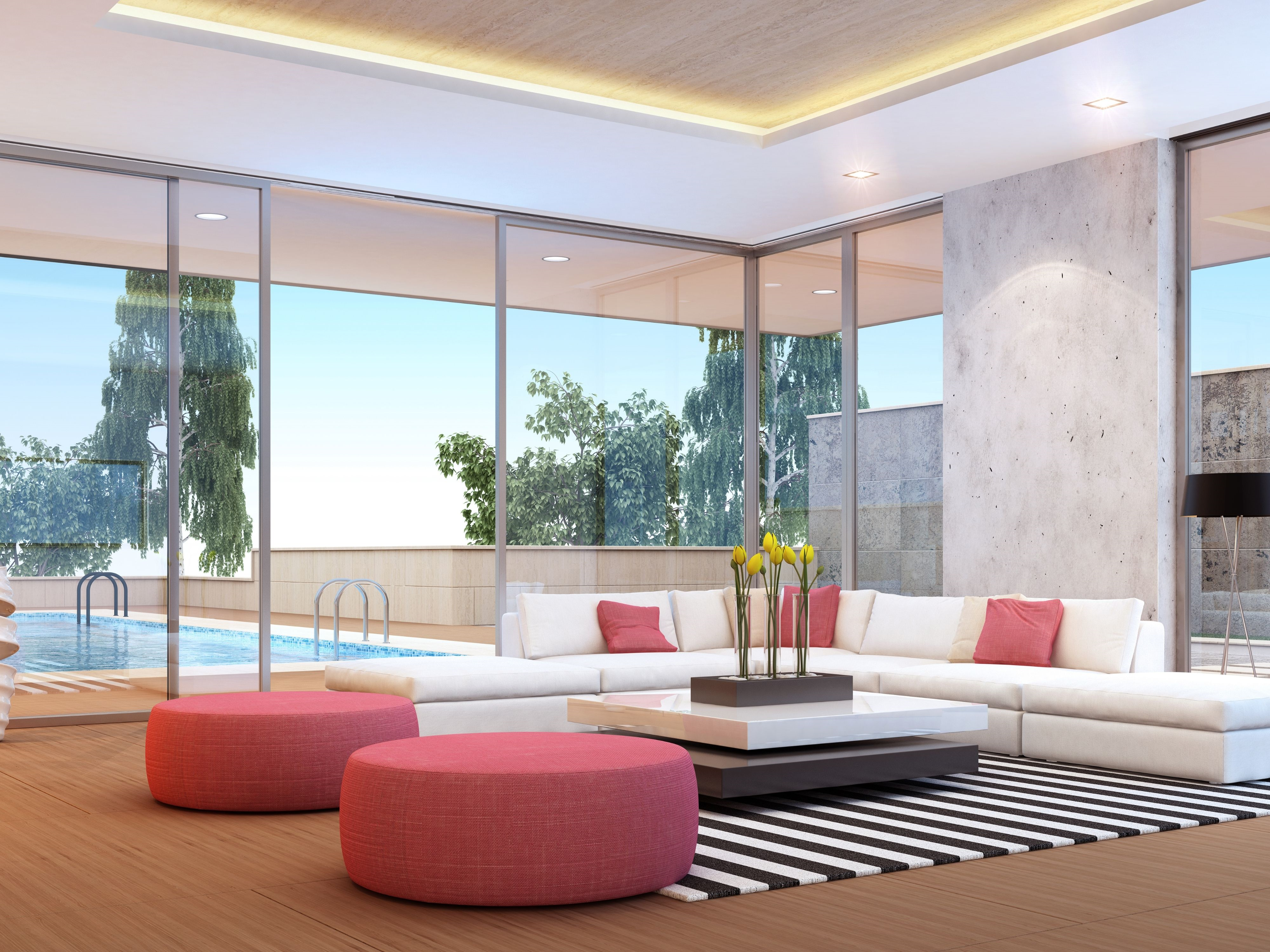 Minimalist villa living room interior design

