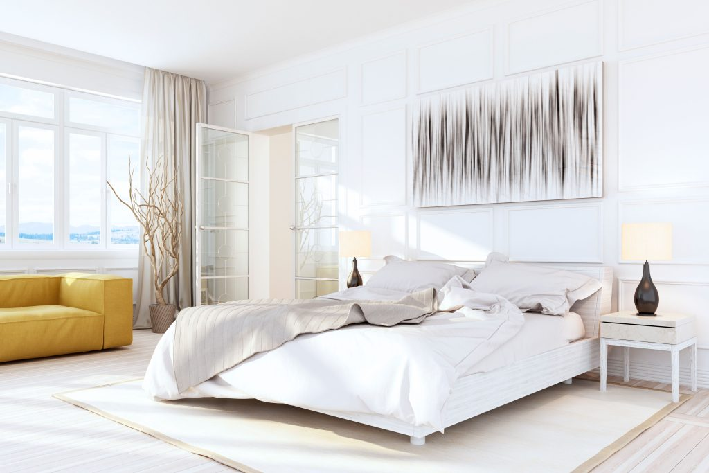 White modern bedroom villa furniture