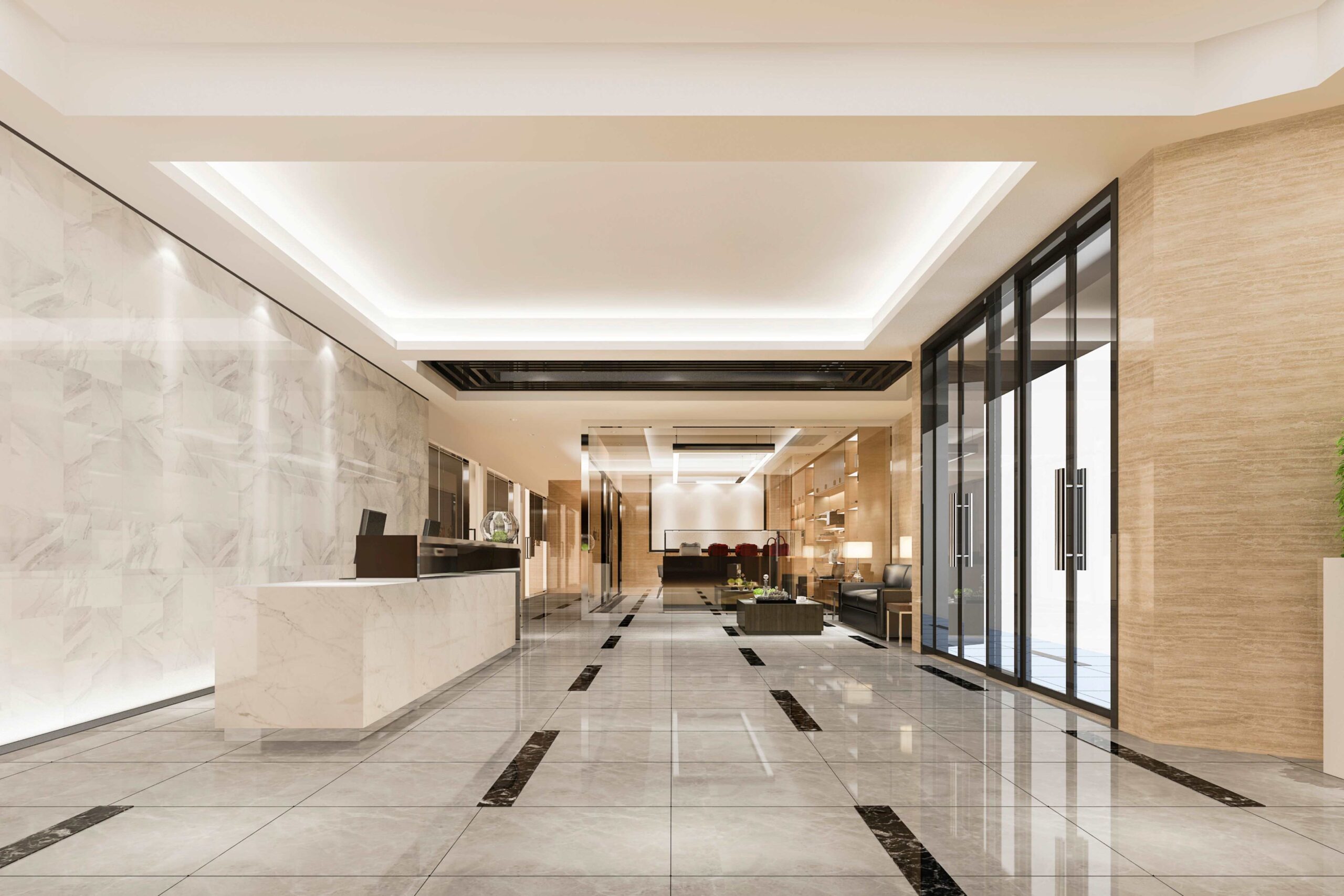 Luxury hotel reception interior design