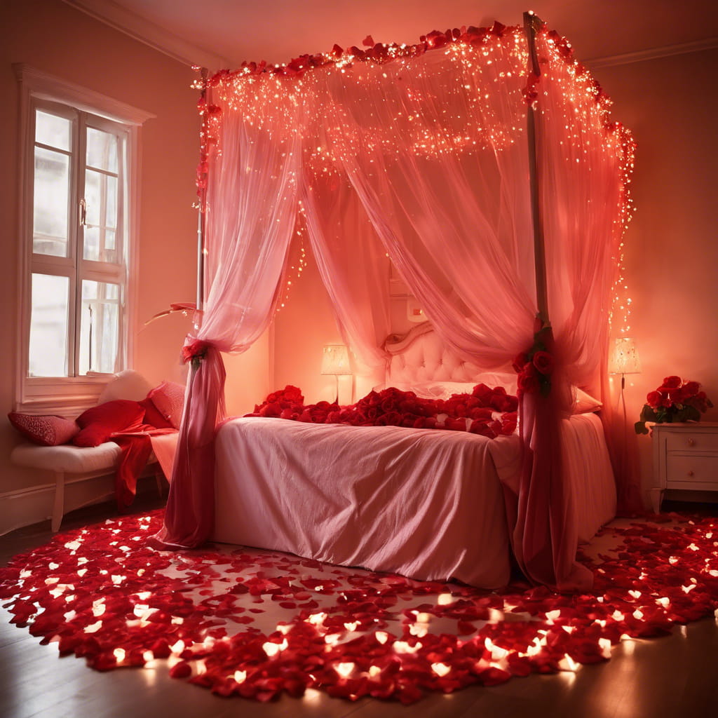 bedroom valentines day room decoration