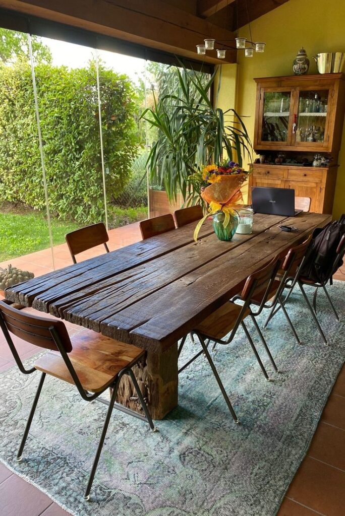 Recycled Wood in Dining room