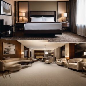 Hotel room carpet vs. hardwood