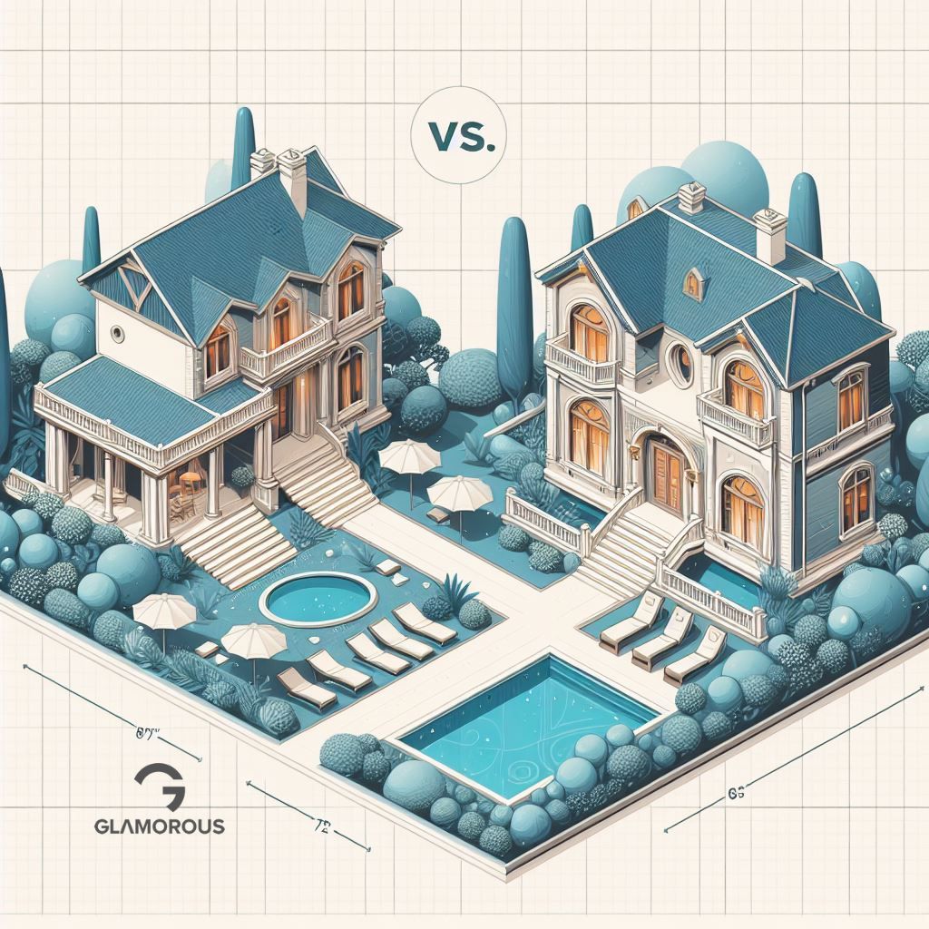 Size and Layout: Villa vs. Mansion
